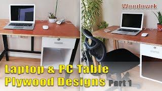 Computer Table Plywood Design with Natural Color | Simple Minimalist Functional Laptop Table Build