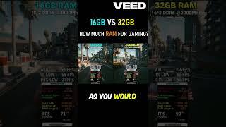 16GB RAM vs 32GB RAM - How Much RAM Do You Need For Gaming in 2024 #gaming #ram #pcbuild #shorts