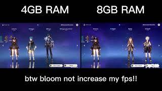 4GB VS 8GB RAM Laptop - Comprasion Fps In Game Genshin Impact