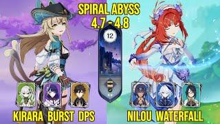 C5 Kirara Spread Burst & C0 Nilou Waterfall | Spiral Abyss Version 4.8 - 4.7 | Genshin Impact