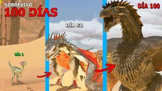 SOBREVIVO 100 DÍAS como DRAGÓN DINOSAURIO en ARK Ascended Scorched Earth Hardcore! Evolución