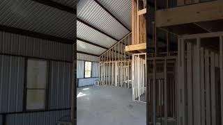 Barndominium garage and house framing