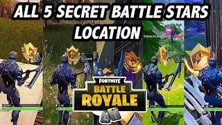 GET 5 FREE TIERS | ALL SECRET BATTLE STAR LOCATION - FORTNITE BATTLE ROYAL