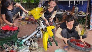 Restore and repair scrap motorbikes into a supercar#mechanic girl -m