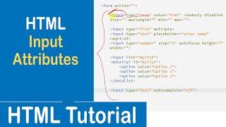 #27 Input Attributes in HTML | HTML Tutorial
