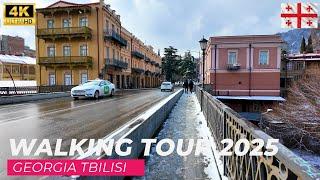 【4K】Winter Wonderland in Tbilisi: Walking Through the Snowy Streets 2025