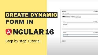 How to create dynamic form in angular 16?