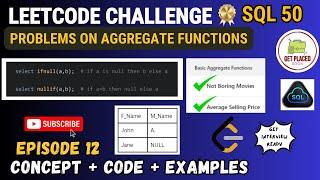 Leetcode SQL 50 | Problems on SQL FUNCTIONS | Leetcode challenge ep 12 | Must do SQL Queries | SQL