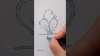 How to make easy bird drawing step by step