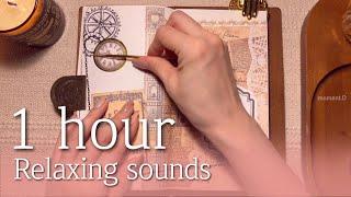 ASMR for sleep 수면용, 작업용, 공부용 영상 다꾸 모음 편안한 소리 1시간22 | relaxing sounds | scrapbooking | 꿀잠용 백색소음