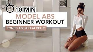 10 MIN BEGINNER MODEL ABS WORKOUT | Get Toned Abs & A Flat Belly | Eylem Abaci