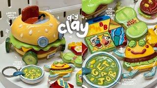 making spongebob themed clay using air dry clay / no bake