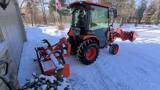 Box blade snow removal with a Kubota LX3310