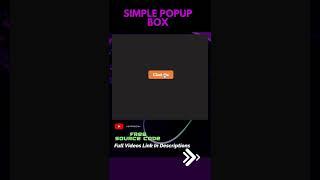 Simple Popup Box #shorts #csseffect #htmltutorial #javascript