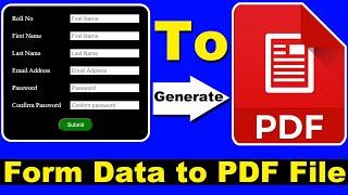 How to generate dynamic PDF File from HTML/ PHP Form in hindi/Urdu, HTML form data to pdf in hindi