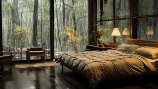 Rainy Bedroom in The Foggy Forest | Rain Sounds for Sleeping - for Insomnia, ASMR️