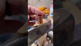 Axe Wedging with Copper Coupling- #stumptownaxes #satisfying #diy #handmade