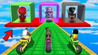 SHINCHAN AND FRANKLIN TRIED THE THANOS SPIDERMAN VENOM BOX MEGA RAMP PARKOUR CHALLENGE GTA 5