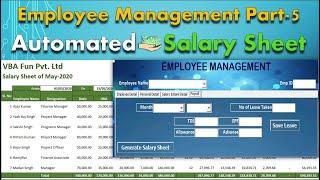 Automated Salary Sheet | Employee Management Pt 5 | Userform in excel