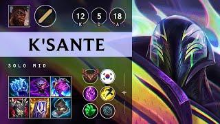 K'Sante Mid vs Irelia: Unstoppable - KR Grandmaster Patch 14.18