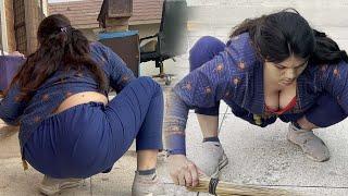 Village Girl Cleaning Vlog _ Daily Routine _ Pakistani Housewife Cleaning Vlog _ Desi Aunty Hot Vlog