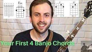 Your First 4 Banjo Chords - Basic Beginner Banjo Tutorial - Free Banjo Lesson