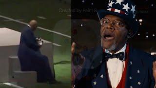 Samuel L. Jackson Checks Phone During Kendrick's Halftime Show