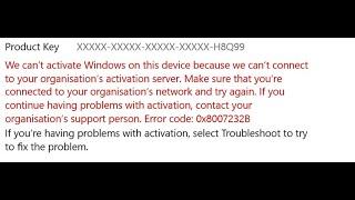 HOW-TO: Fix Windows Activation Error 0x8007232b