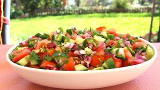 Türkischer Hirtensalat - Çoban Salatası | Frisch. knackig und lecker! | Canans Rezepte