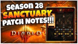 Diablo 3 Season 28 RITES OF SANCTUARY Theme Patch Notes! (OMG THIS IS AWESOME!!)