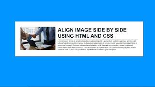 Align Image and Text Side by Side with HTML & CSS