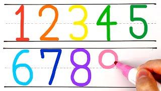 [숫자놀이] 1에서 10까지 숫자 따라 쓰기 | 영어숫자세기 Learn numbers & write colorful numbers 1 to 10