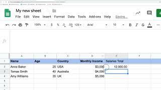 Google Sheets Tutorial for Beginners