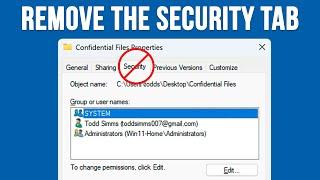 How to Hide the Security Tab for File and Folder Properties in Windows