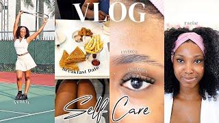 6AM Productive Self-Care Routine | Saturday in my life VLOG, Tennis, DIY Lashes and Brows,Skin Care