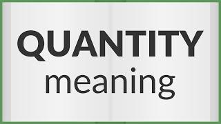 Quantity | meaning of Quantity