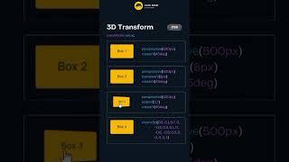 CSS 3D Transform #shots #shortvideo #html #css