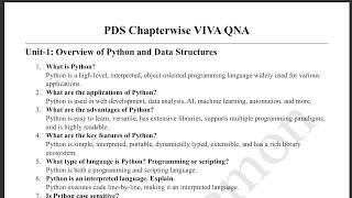 PDS VIVA QNA - Python for Data Science All Units VIVA QNA - SEM-5 - PDS - GTU