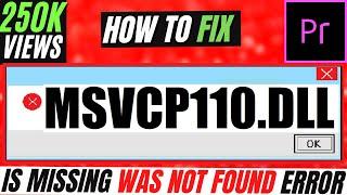  How To Fix MSVCP110.dll is Missing from computer / Not Found Error  Windows 10/11/7  32/64bit