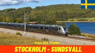 Cab Ride Stockholm - Sundsvall (The East Coast Line - Ostkustbanan, Sweden) train driver's view 4K