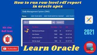 How to run row level rdf report in oracle apex