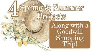 4 DIY Spring Decor Projects Using Thrift & Dollar Store Finds! Goodwill Shopping Trip #diy