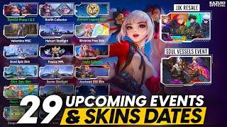 ALL 29 UPCOMING EVENT AND SKIN RELEASE DATES | SOUL VESSELS | LAYLA COLLECTOR | JJK RESALE