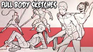 Drawing Full Body Poses from Imagination - ASMR Sketching