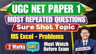 MS Excel Previous Question in UGC NET PAPER 1 by Shiva sir @AchieversAddaAA