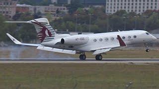 [FullHD] Qatar Executive Gulfstream G650 landing at Geneva/GVA/LSGG