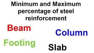 Steel reinforcement in Beam, Column, Slab and Footing