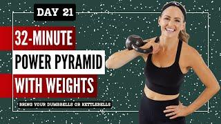 21: Power Pyramid Workout - Strength & Power Intervals with Dumbbells OR Kettlebells!