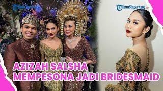 Pesona Azizah Salsha di Resepsi Pernikahan Aaliyah Massaid dan Thariq