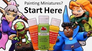 Mini Painting Tutorial for Absolute Beginners. Cheap Paint & Brushes!
